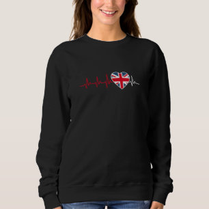 British Flag Heartbeat Albion United Kingdom Uk Un Sweatshirt