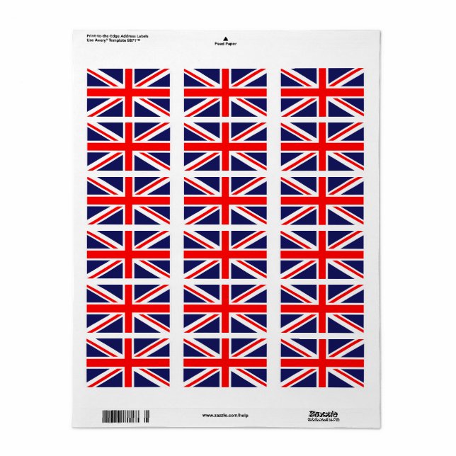 British Flag  Label (Full Sheet)