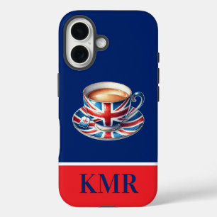 British Flag on English Teacup iPhone 16 Case