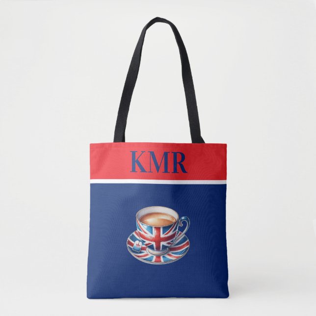 British Flag on English Teacup Tote Bag (Front)