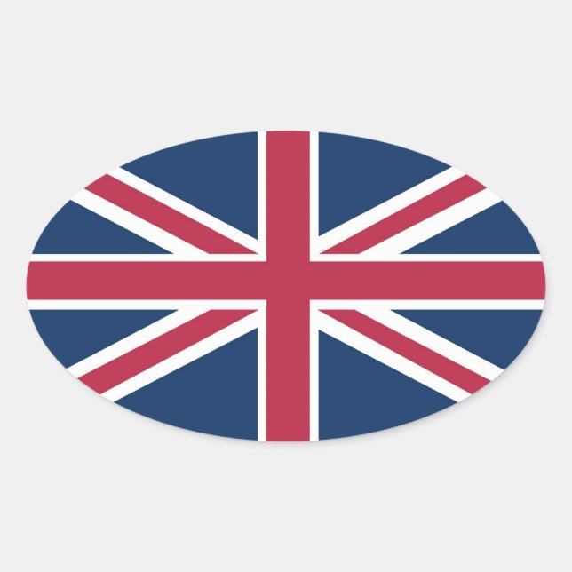 British flag oval sticker (Front)