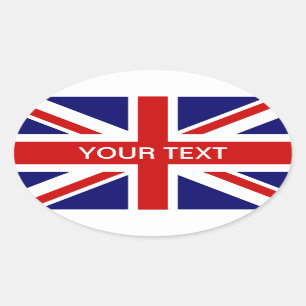 British flag oval sticker   Union Jack design