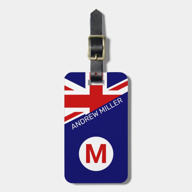 British Flag Personalised modern travel luggage  Luggage Tag (Front Vertical)