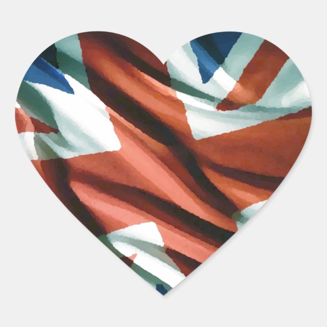 British Flag Pop Art Heart Sticker (Front)