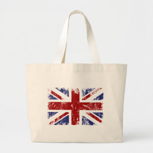 British Flag Punk Grunge Large Tote Bag
