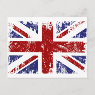 British Flag Punk Grunge Postcard