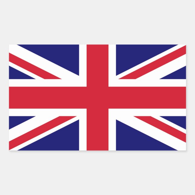 British Flag Rectangular Sticker (Front)
