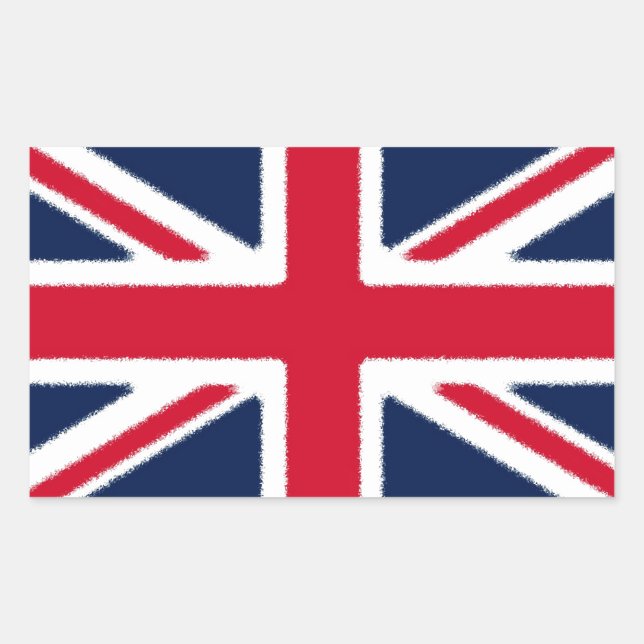 British Flag Rectangular Sticker (Front)