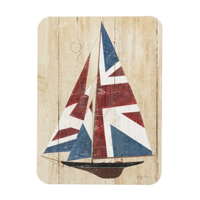 British Flag Sailboat Magnet (Vertical)