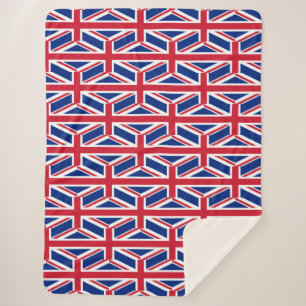 British flag sherpa blanket
