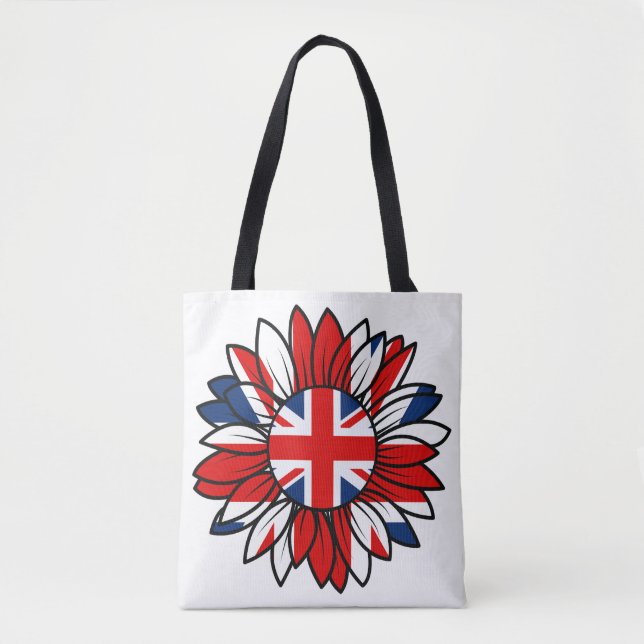 British Flag Sunflower Design Women's Tote Bag (Front)