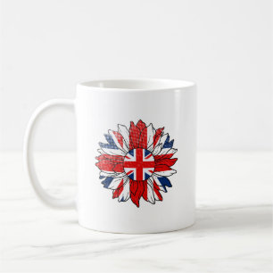British Flag Sunflower Distressed Design Coffee Mug