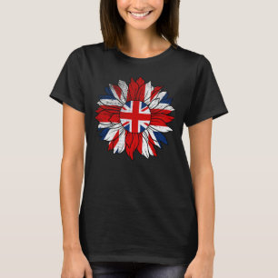 British Flag Sunflower Distressed Design Women's T-Shirt