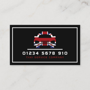 British Flag Taxi Cab Logo, Price List Business Card