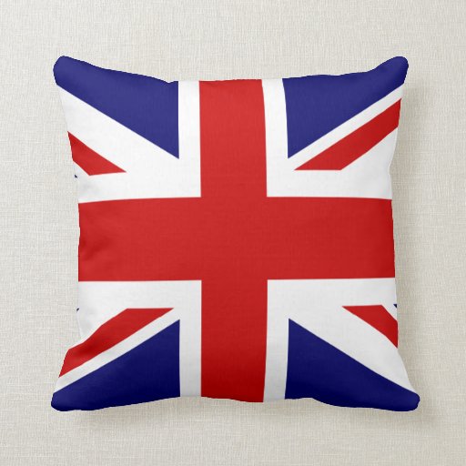 Image of British flag throw pillow | Union Jack design