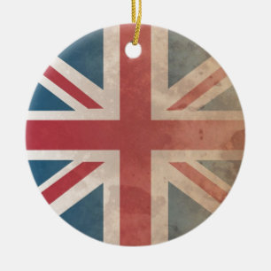 British Flag, (UK, Great Britain or England) Ceramic Tree Decoration