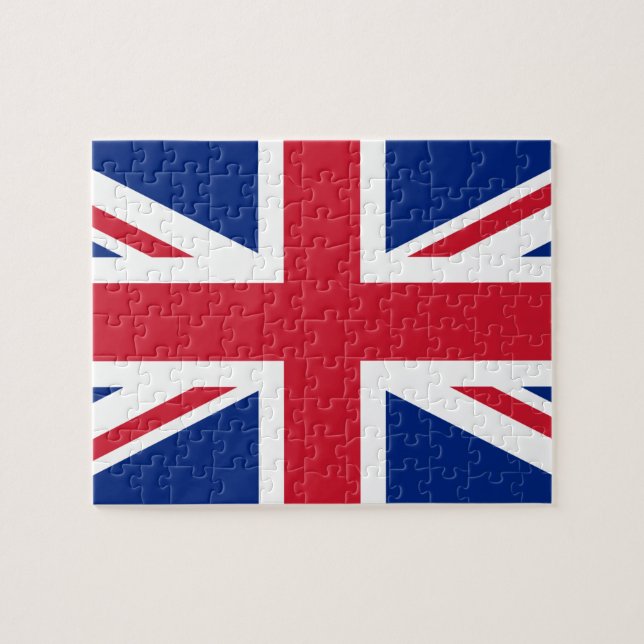 British Flag & UK Union Jacks /sports fans Jigsaw Puzzle (Horizontal)