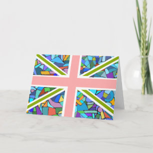 British Flag Union Jack inspired by Gaudi Mosaics Card