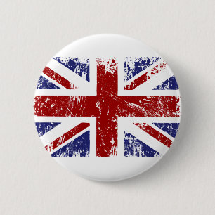 British Flag Union Jack Punk Grunge 6 Cm Round Badge