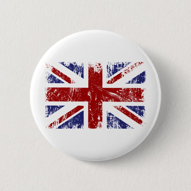 British Flag Union Jack Punk Grunge 6 Cm Round Badge (Front)