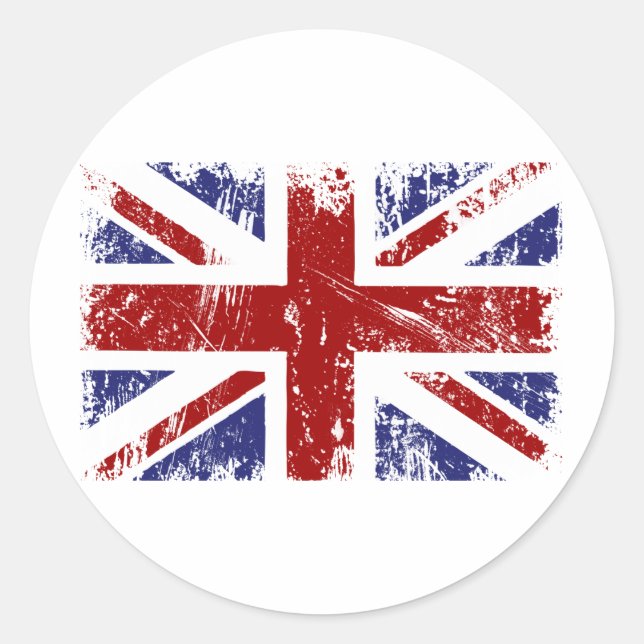 British Flag Union Jack Punk Grunge Classic Round Sticker (Front)
