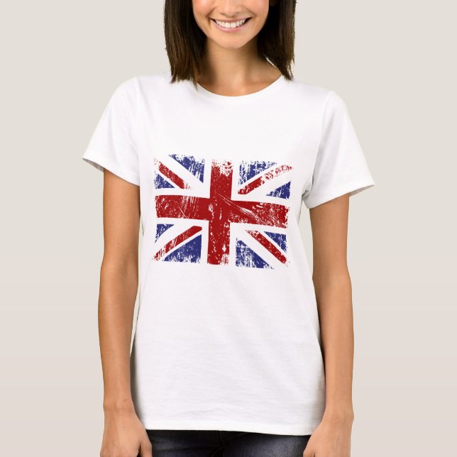 British Flag Union Jack Punk Grunge T-Shirt (Front)