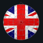 British Flag United Kingdom of England Dartboard<br><div class="desc">UNION JACK - THE BRITISH FLAG
The Union Jack,  or Union Flag,  is the de facto national flag of the United Kingdom.</div>