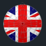 British Flag United Kingdom of England Dartboard<br><div class="desc">UNION JACK - THE BRITISH FLAG
The Union Jack,  or Union Flag,  is the de facto national flag of the United Kingdom.</div>