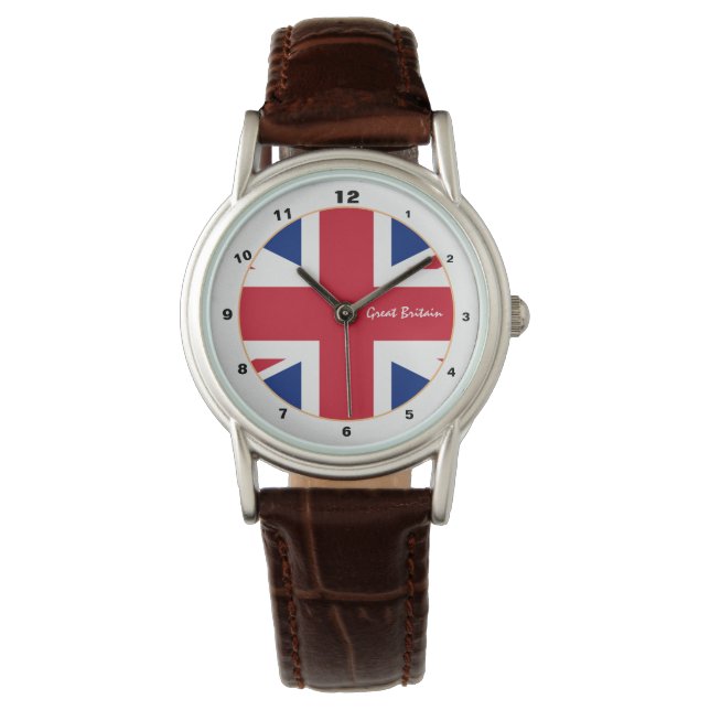British Flag & United Kingdom trendy fashion UK Watch (Front)