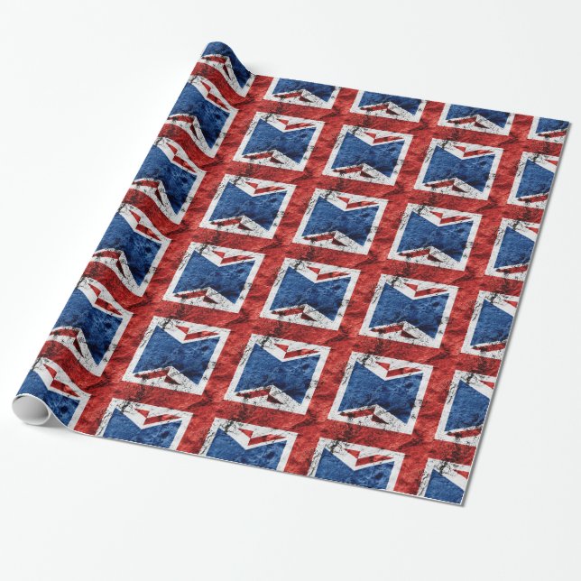 BRITISH FLAG WRAPPING PAPER (Unrolled)