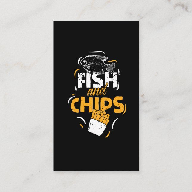 British Food Fish Chips Funny Streetfood Business Card (Front)