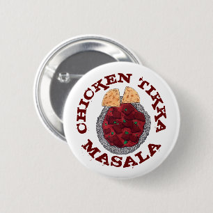 British Food Indian Takeaway Chicken Tikka Masala 6 Cm Round Badge