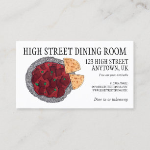 British Food Indian Takeaway Chicken Tikka Masala Business Card