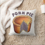 British Food Pork Pie Savoury Pastry UK Cuisine Cushion<br><div class="desc">Design features an original marker illustration of a pork pie, a traditional English meat pie. This savoury pastry is popular throughout the United Kingdom, is served hot or cold, and is traditionally eaten as a snack. This British meat pie design is also available on other products. Lots of additional UK...</div>