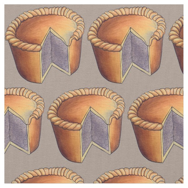 British Food Pork Pie Savoury Pastry UK Cuisine Fabric (Close Up)