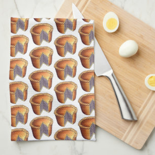British Food Pork Pie Savoury Pastry UK Cuisine Tea Towel