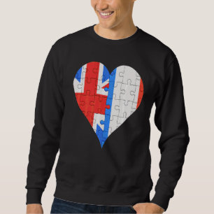 British French Flag Heart Sweatshirt