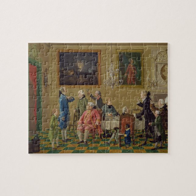 British gentlemen at Sir Horace Mann's home in Flo Jigsaw Puzzle (Horizontal)