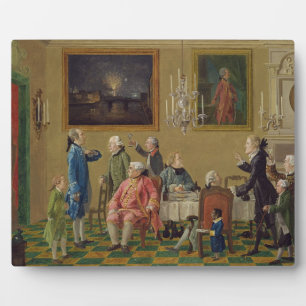 British gentlemen at Sir Horace Mann's home in Flo Plaque