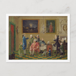 British gentlemen at Sir Horace Mann's home in Flo Postcard