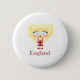 British Girl 6 Cm Round Badge
