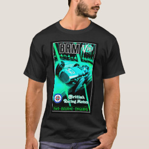 British Grand Prix Vintage Auto Racing Print T-Shirt
