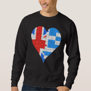 British Greek Flag Heart Sweatshirt