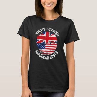 British Grown American Roots Vintage Flags for Men T-Shirt