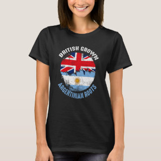 British Grown Argentinian Roots Vintage Flags for T-Shirt