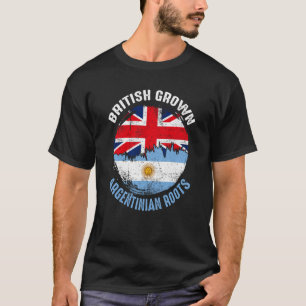 British Grown Argentinian Roots Vintage Flags for T-Shirt