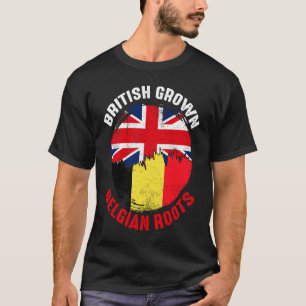 British Grown Belgian Roots Vintage Flags for Men T-Shirt