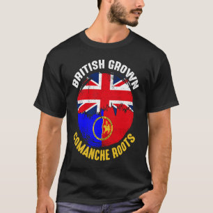 British Grown Comanche Roots Vintage Flags for Men T-Shirt