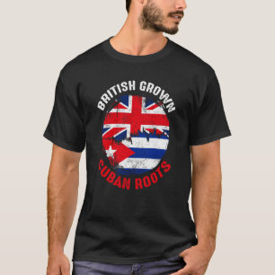 British Grown Cuban Roots Vintage Flags for Men Wo T-Shirt