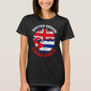 British Grown Cuban Roots Vintage Flags for Men Wo T-Shirt